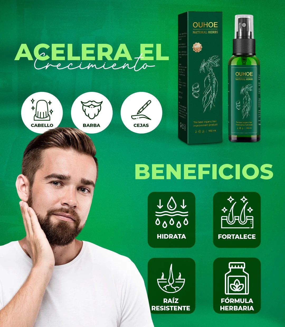 🔥 TONICO OUHOE NATURAL HERBS 🔥La oferta que tu cabello estaba esperando. ¡COMPRA 1 Y LLÉVATE 2! - Fórmula Botánica Avanzada