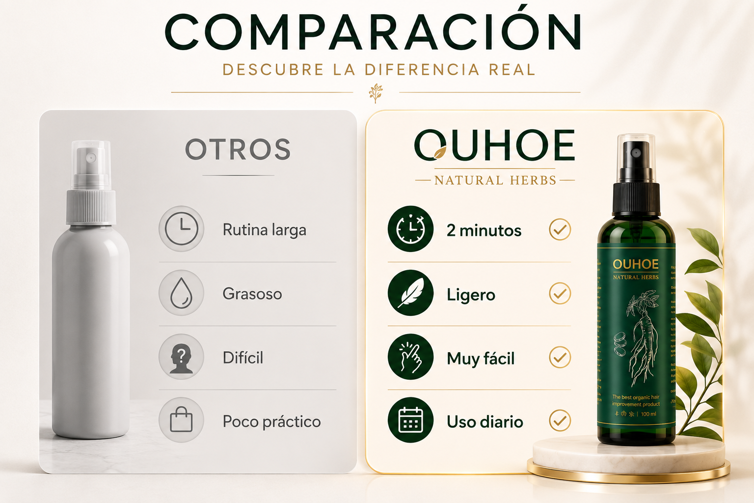 🔥 TONICO OUHOE NATURAL HERBS 🔥La oferta que tu cabello estaba esperando. ¡COMPRA 1 Y LLÉVATE 2! - Fórmula Botánica Avanzada