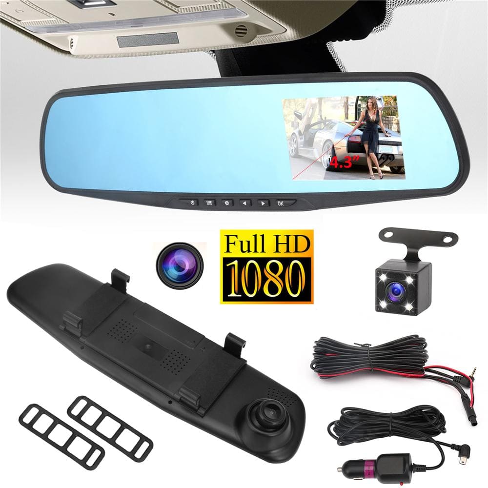 Espejo Retrovisor Inteligente 4 en 1 Full HD 1080P - Cámara 170° + Visión Nocturna + Pantalla Táctil