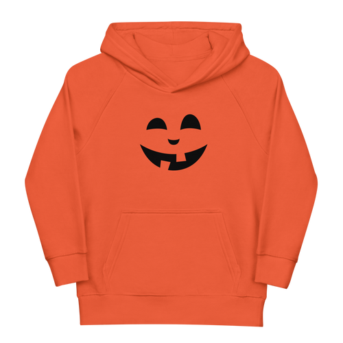 Pumpkin face kids eco hoodie