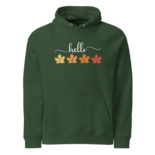 Hello fall unisex eco raglan hoodie