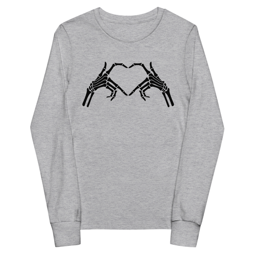 Skeleton heart youth long sleeve tee